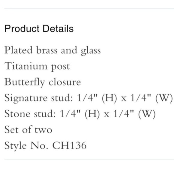 Coach Signature C & Stone Stud Earrings Set Silver Butterfly Close New With Tags - Picture 6 of 13